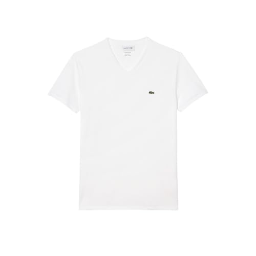 Lacoste Men's Short Sleeve V-Neck Pima Cotton Jersey T-Shirt - White, X-Large - Image 5