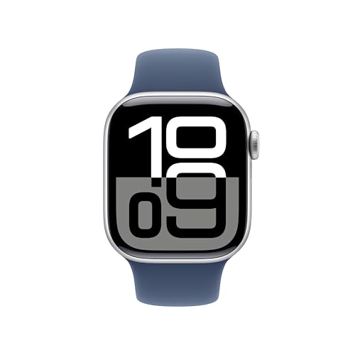 Apple Watch Series 10 GPS Smartwatch with Silver Aluminium Case & Denim Sport Band - Image 3