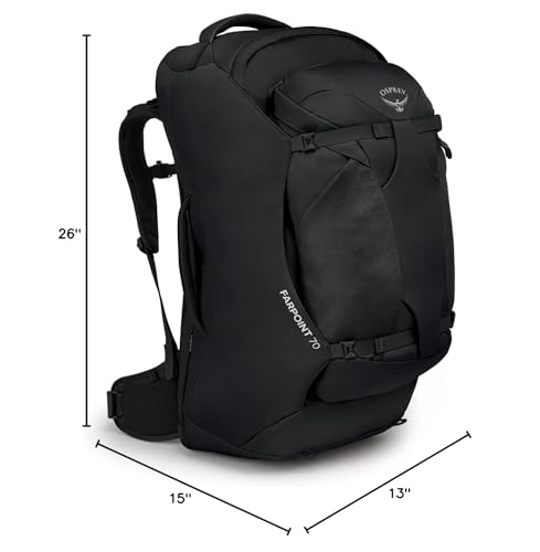 Osprey Farpoint 70L Travel Backpack for Men in Black - Image 11