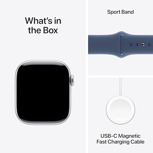 Apple Watch Series 10 GPS Smartwatch with Silver Aluminium Case & Denim Sport Band - Image 7