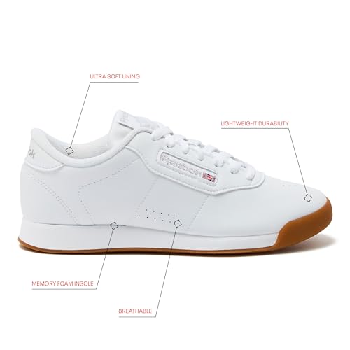 Reebok Women's Princess Sneakers - White/Gum (9.5 Wide US) - Image 3