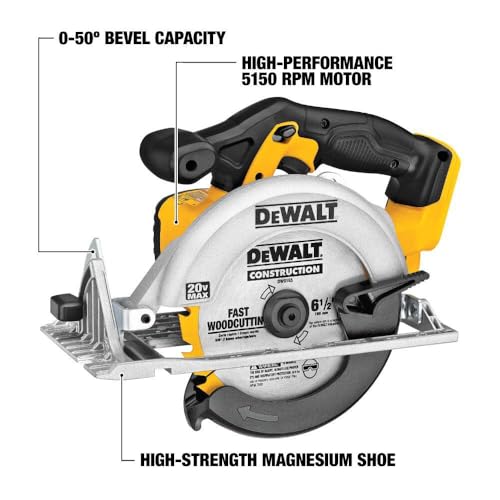 DEWALT 20V MAX 6-1/2-Inch Circular Saw - Bare Tool - Image 2