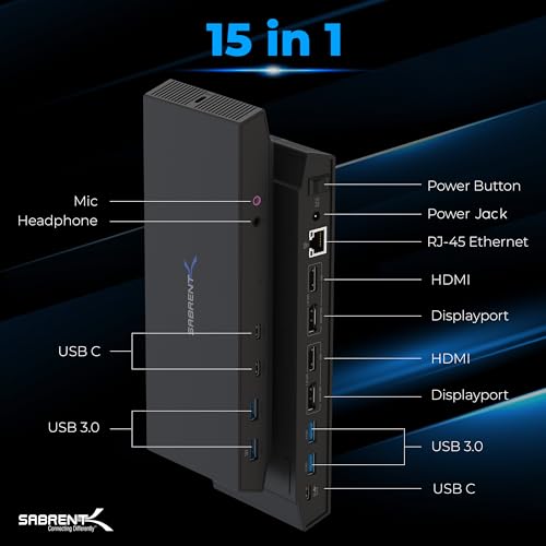SABRENT USB Type C Dual 4K Universal Docking Station - Image 2