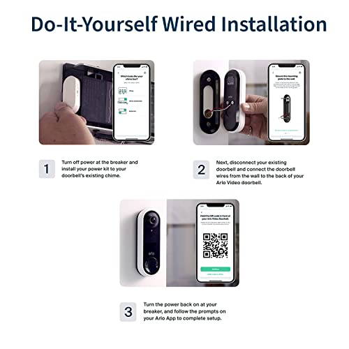 Arlo Essential Wired Video Doorbell - Night Vision & 2-Way Audio - Image 3