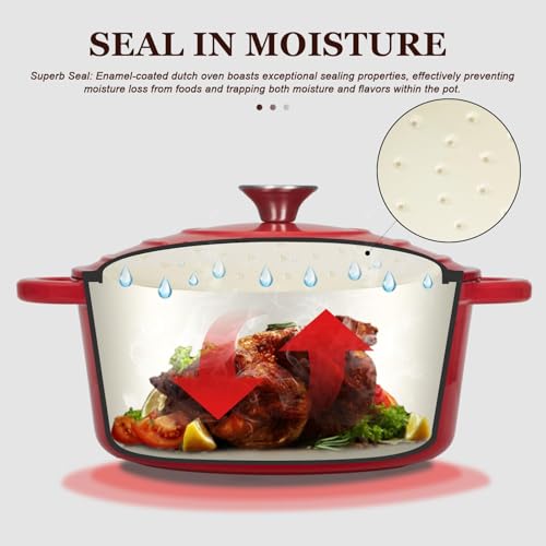 Overmont 5.5QT Cast Iron Dutch Oven for Versatile Cooking - Image 7