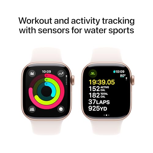 Apple Watch Series 10 GPS 42mm - Rose Gold Aluminium with Light Blush Sport Band - Image 5
