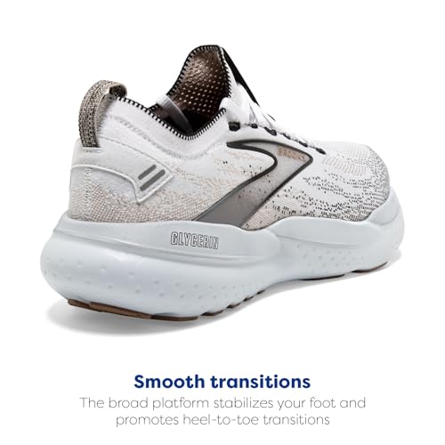 Brooks Women’s Glycerin Stealthfit 21 Neutral Running Shoe - White/Grey/Black - Image 3