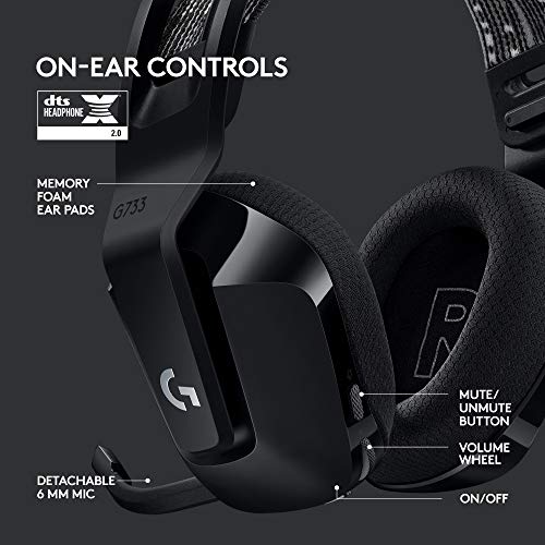 Logitech G733 Wireless RGB Gaming Headset - Black - Image 5