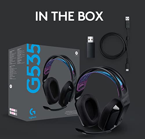 Logitech G535 Lightspeed Wireless Gaming Headset - Black - Image 10