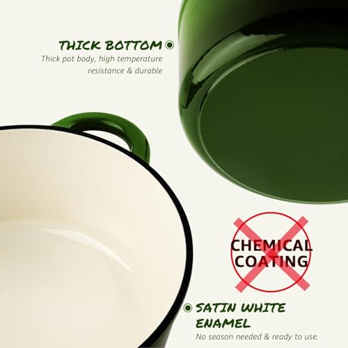 Overmont 4.5QT Enameled Cast Iron Dutch Oven - Image 8
