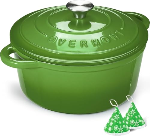 Overmont 4.5QT Enameled Cast Iron Dutch Oven