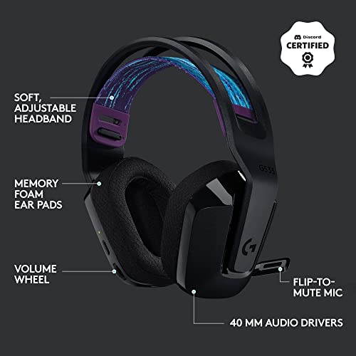 Logitech G535 Lightspeed Wireless Gaming Headset - Black - Image 6