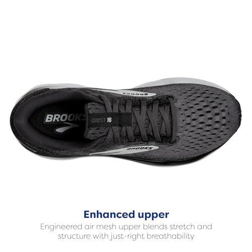 Brooks Men’s Ghost 16 Neutral Running Shoe - Black/Grey/White 13 Medium - Image 4