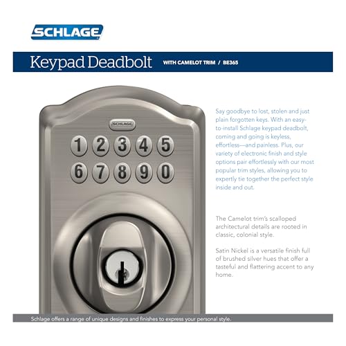 SCHLAGE BE365 CAM 622 Keypad Electronic Deadbolt, Matte Black - Image 8
