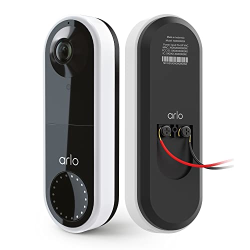 Arlo Essential Wired Video Doorbell - Night Vision & 2-Way Audio