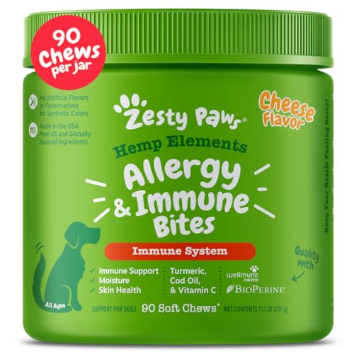 Zesty Paws Dog Allergy Relief - Soft Chews for Skin, Digestion, & Seasonal Allergies