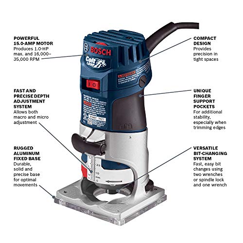 BOSCH PR20EVS 1 HP Compact Variable Speed Palm Router - Image 2