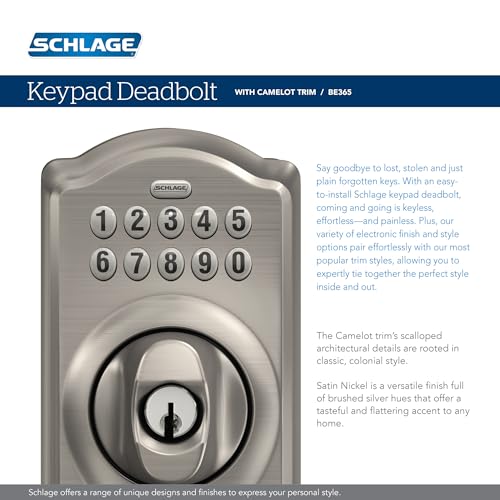 SCHLAGE BE365 CAM 622 Keypad Electronic Deadbolt, Matte Black - Image 4