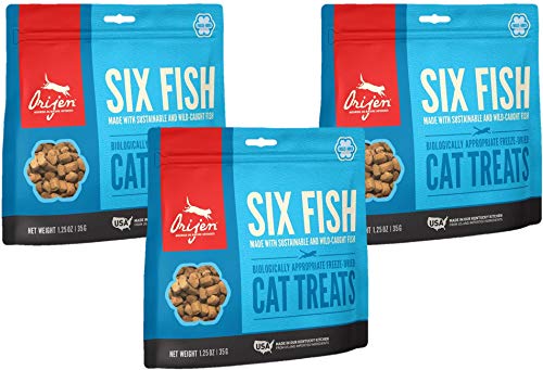 ORIJEN 3 Pack of Six Fish Freeze-Dried Cat Treats