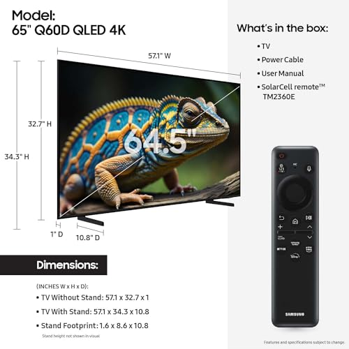 Samsung 65-Inch QLED 4K Q60D Smart TV with Quantum HDR & Gaming Hub - Image 2