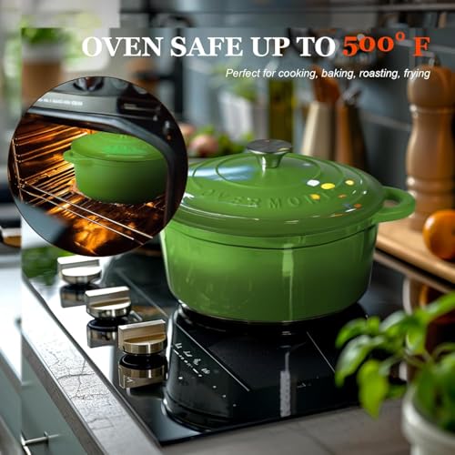 Overmont 4.5QT Enameled Cast Iron Dutch Oven - Image 5