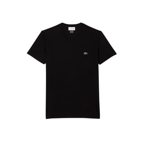 Lacoste Men's Short Sleeve V-Neck Pima Cotton T-Shirt - Black, Medium - Image 8