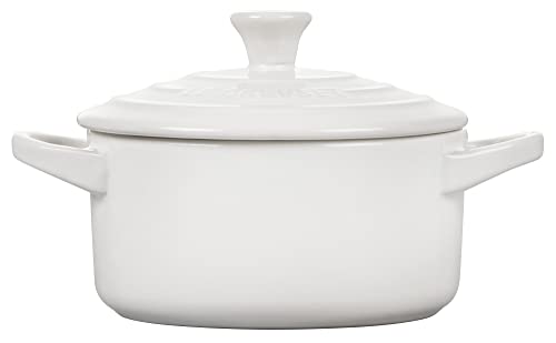 Le Creuset Mini Round Cocotte, 14 oz., White - Image 4