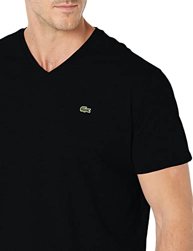 Lacoste Men's Short Sleeve V-Neck Pima Cotton T-Shirt - Black, Medium - Image 5
