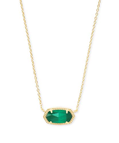Kendra Scott Elisa Pendant Necklace - 14k Gold-Plated with Emerald Cat's Eye