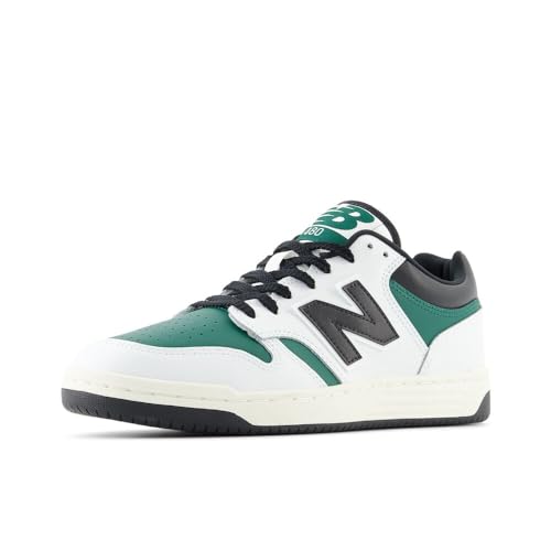 New Balance Men's 480 V1 Sneaker, White/Marsh Green/Black, 6.5
