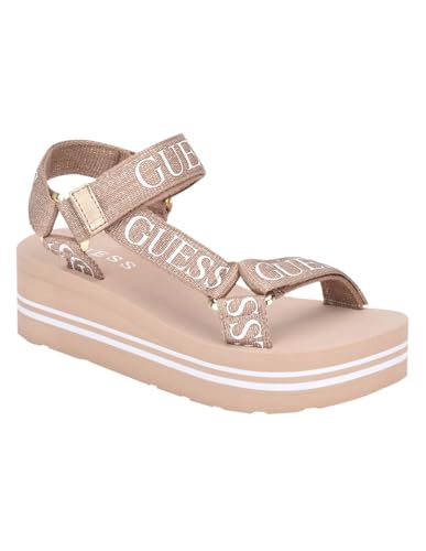 Guess Women's AVIN Wedge Sandal in Rose Gold