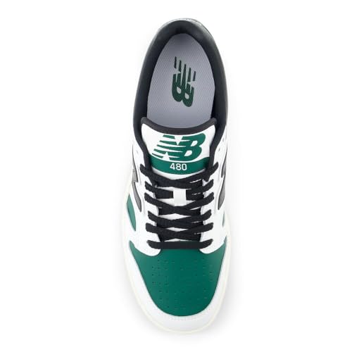 New Balance Men's 480 V1 Sneaker, White/Marsh Green/Black, 6.5 - Image 5