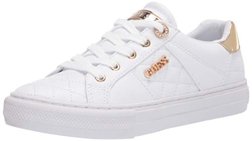 GUESS Women's Loven Sneaker in White, Size 7