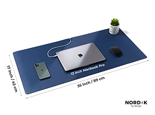 Nordik Premium Vegan Leather Desk Mat - Midnight Blue - Image 6