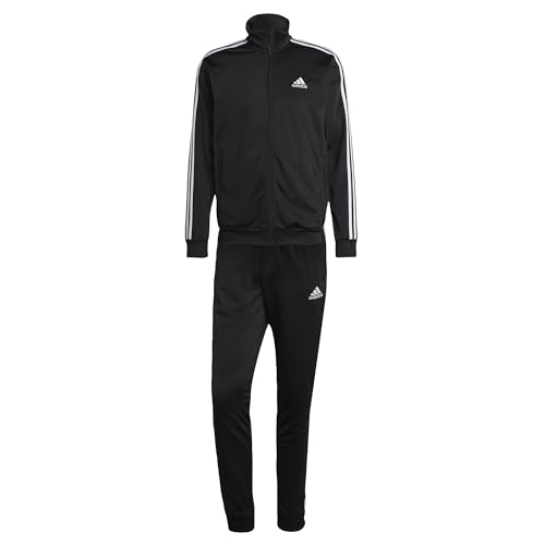 Adidas Men's Basic 3-Stripes Track Suit - Black (XL)