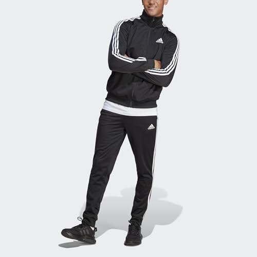 Adidas Men's Basic 3-Stripes Track Suit - Black (XL) - Image 4