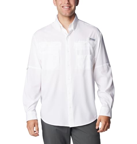 Columbia Men's PFG Tamiami Long Sleeve Fishing Shirt - White, XX-Large