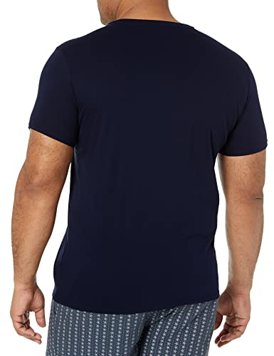 Lacoste Men's V-Neck Pima Cotton Tee in Navy, Medium - Image 4