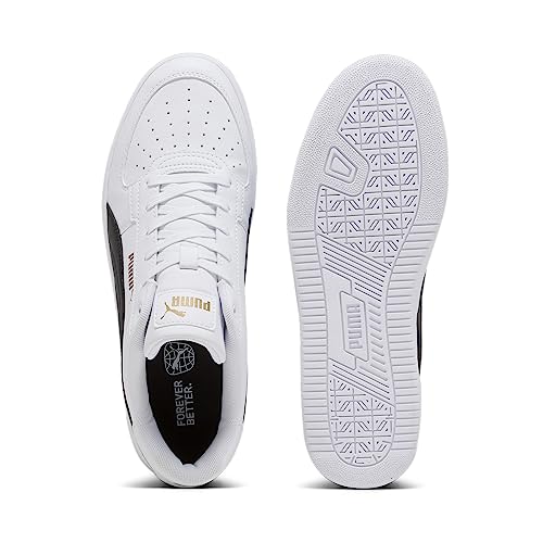 PUMA Mens Caven 2.0 Sneaker - White/Black-Gold - Image 3