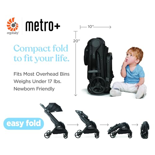 Ergobaby Metro+ Compact Baby Stroller - Lightweight, Travel-Friendly, and Airplane-Compatible - Image 4