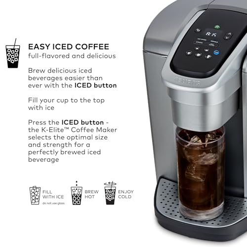 Keurig K-Elite Coffee Maker with Iced Coffee & Temp Controls, Brushed Silver - Image 6