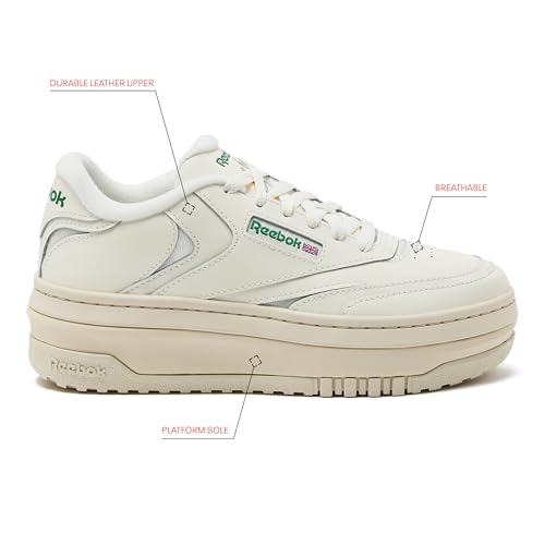 Reebok Women's Club C Extra Sneaker - Chalk/Glen Green, Size 8 - Image 2