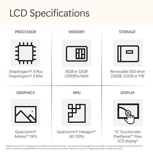 Microsoft Surface Pro 2-in-1 with Snapdragon X Plus, Windows 11 Copilot+ (13'', 16GB RAM, 512GB Storage) - Image 2