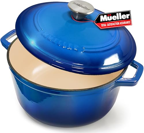 Mueller 6qt Enameled Cast Iron Dutch Oven - Aqua Blue