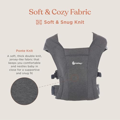 Ergobaby Embrace Baby Wrap Carrier - Pure Black, Cozy & Compact - Image 3