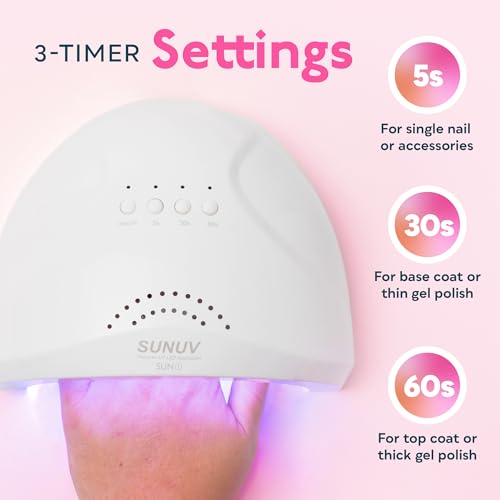 SUNUV 48W UV LED Nail Lamp with Smart Timer - Image 3