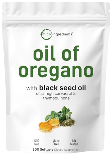 Micro Ingredients Oil of Oregano & Black Seed Oil, 300 Softgels