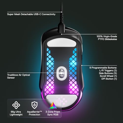 SteelSeries Aerox 5 Ultra-lightweight RGB Gaming Mouse - Image 3