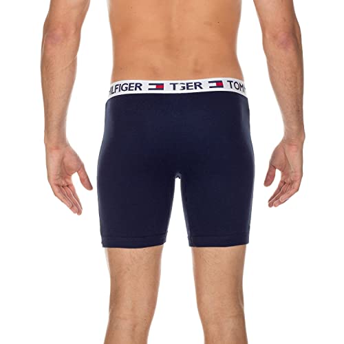 Tommy Hilfiger Men's 4 Pocket Boxer Brief, Grey/Navy, X-Large - Image 5