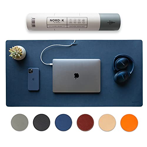 Nordik Premium Vegan Leather Desk Mat - Midnight Blue